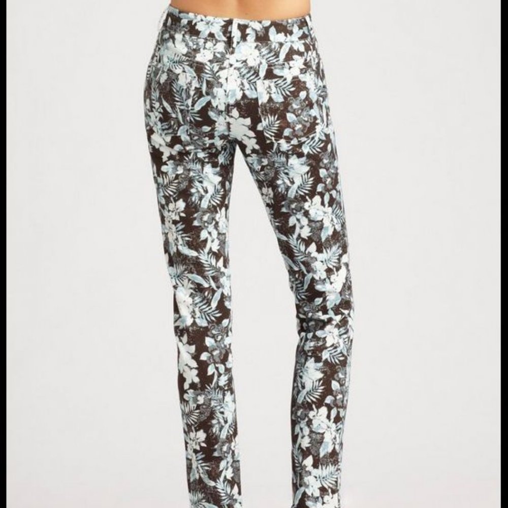 Alexander Wang New JEANS Leaf Print Black Blue Multi Women's 28 NWT 🎉HP - Picture 5 of 9